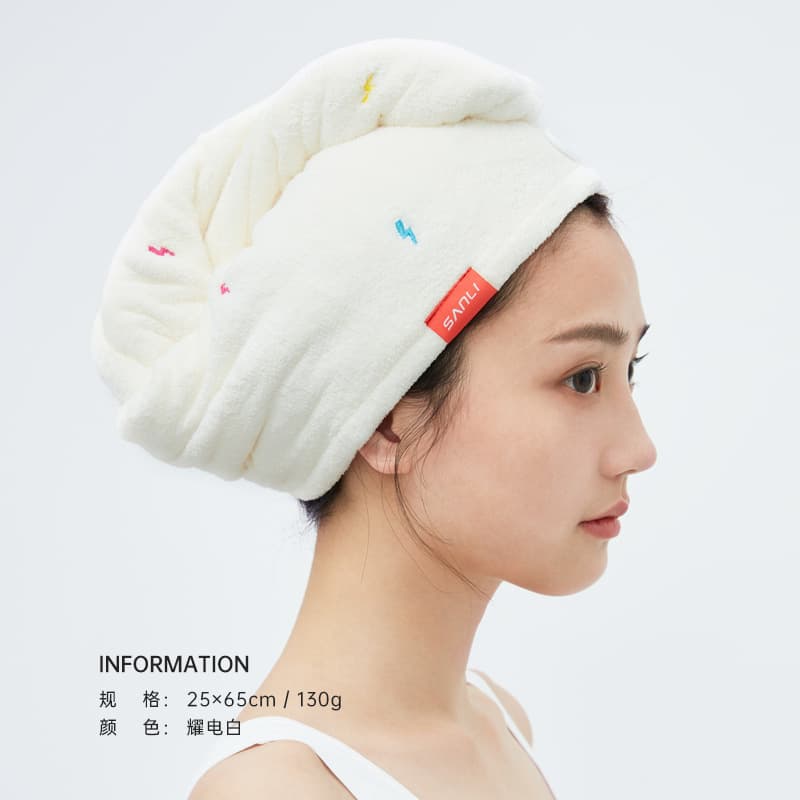 Sanli Double-Layer Thickened Hair Drying Towel, 130g, Household Hair Drying Towel, Hair Wrap, Bath Cap