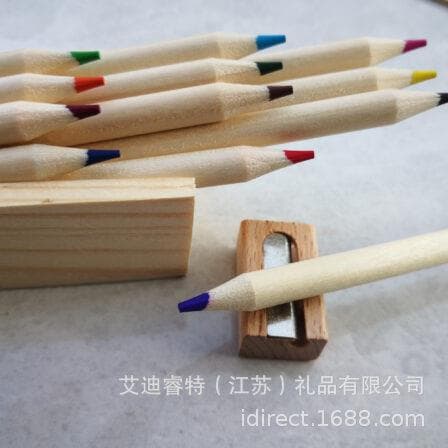 CP005 12-color Colored Pencil Set Box Printable Pattern Logo with Sharpener Eraser Cross-border Hot Selling In Stock