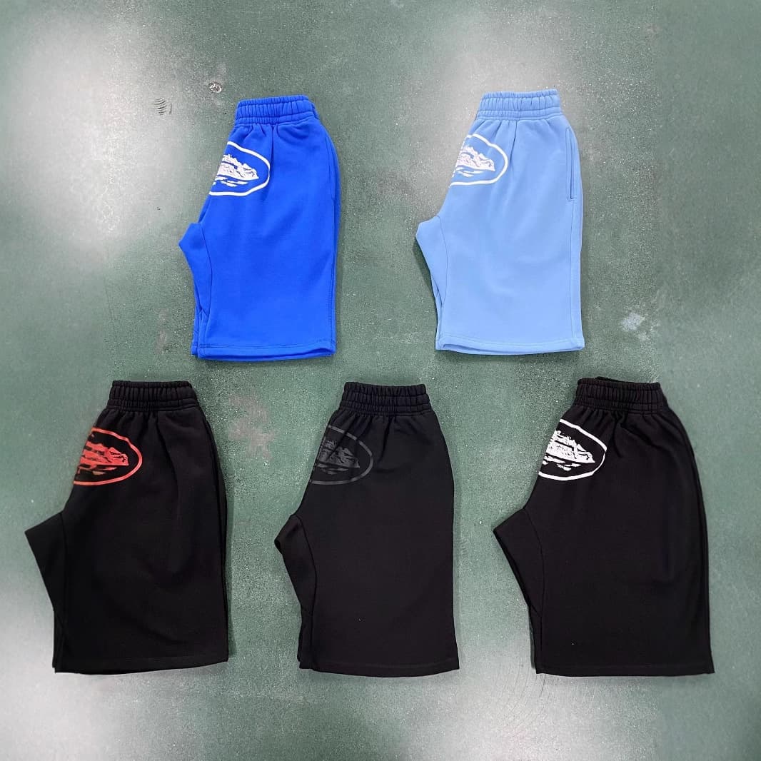 Corteiz American Street Hip Hop Printed Knit Shorts Men's Casual Summer High Street Five-Point Mid-Length Shorts