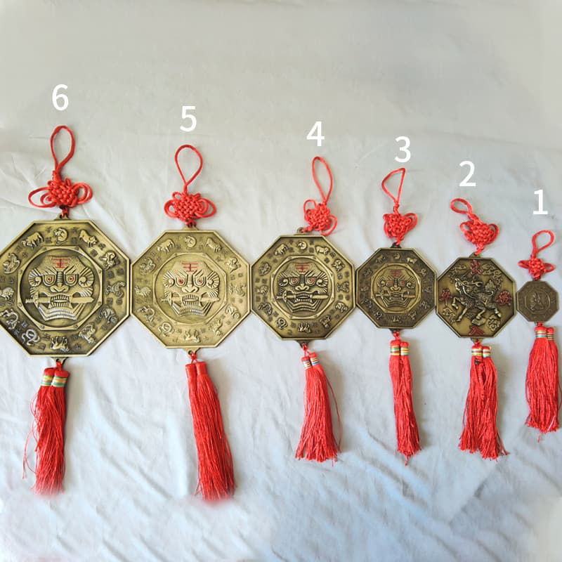 Wholesale alloy Taiji Bagua lion sword Bagua mirror pendant door hanging zodiac ornaments octagonal trigram