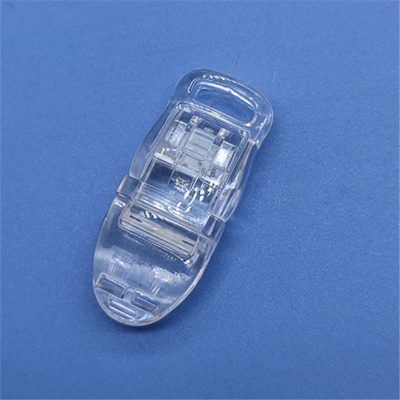 Plastic transparent duckbill clip 8mm lanyard attachment for DIY anti-loss pacifier accessory/mask windproof clip