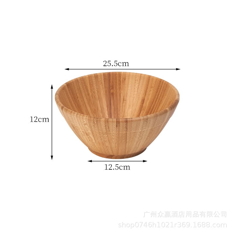 Wooden Mixing Bowl Large Japanese-Style Thickened Bamboo Bowl for Kneading Dough, Vegetable Salad Bowl, Chinese Herbal Mask Bowl, Custom Engraving