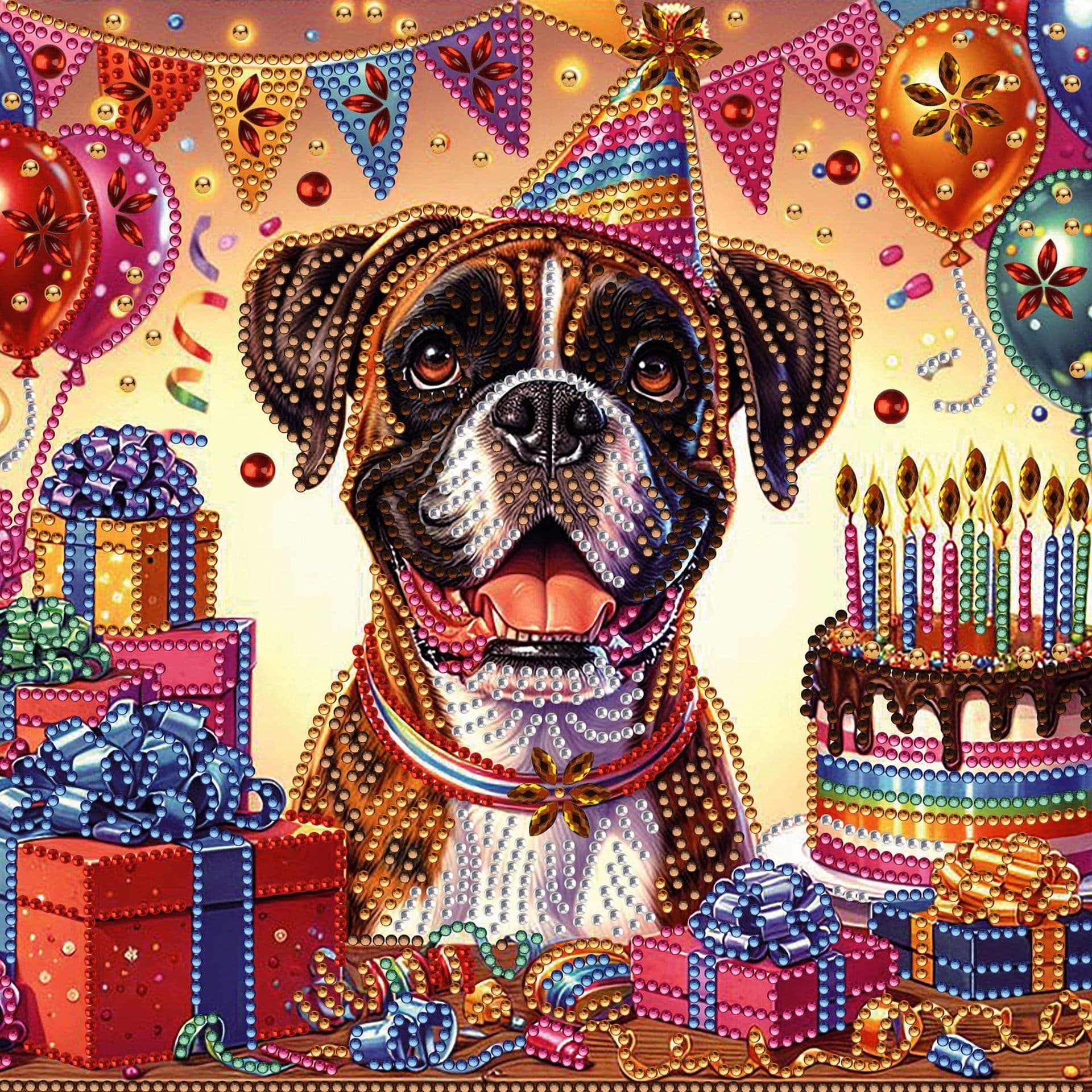 Adult Special Shape Diamond Painting Kit, 5D Dog Crystal Rhinestone Diamond Art Kit for Home Decoration