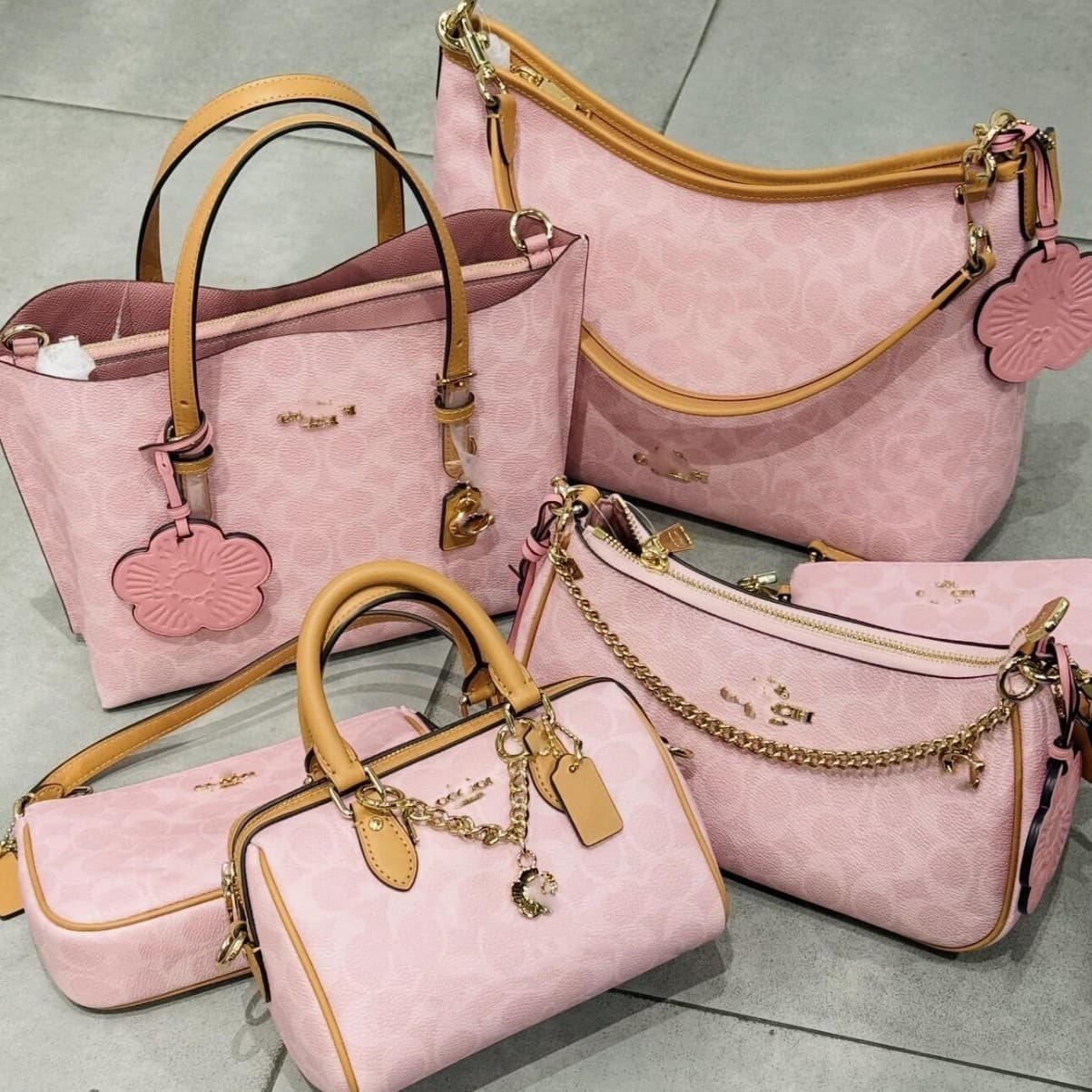 Koujia 2026 high version new pink series hobo bag mahjong bag tote bag Boston underarm shoulder bag for women