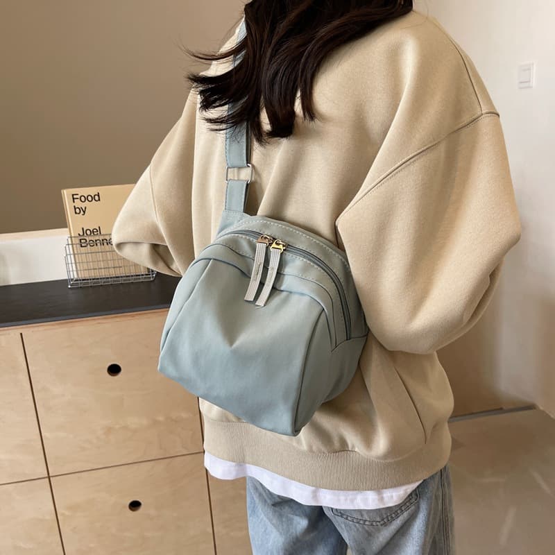 Fashion Nylon Box Type Commuter Crossbody Bag Women's Mobile Phone Lipstick Storage Shoulder Bag Fashionable Lightweight Shell Bag