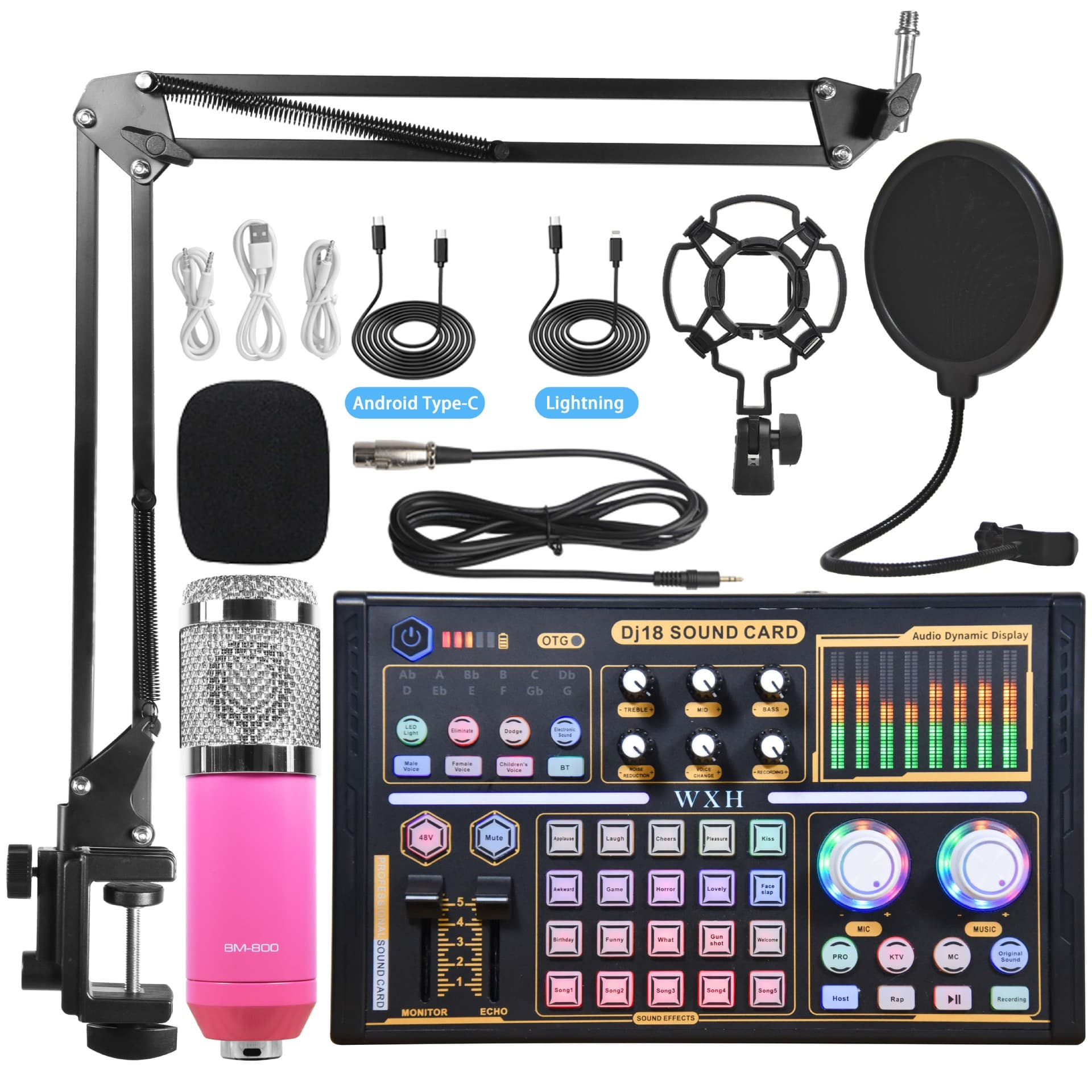 USB Sound Card Microphone Mixer Multi-Channel Audio Amplifier Live Streaming Audio Filter Complete Sound Card Equipment