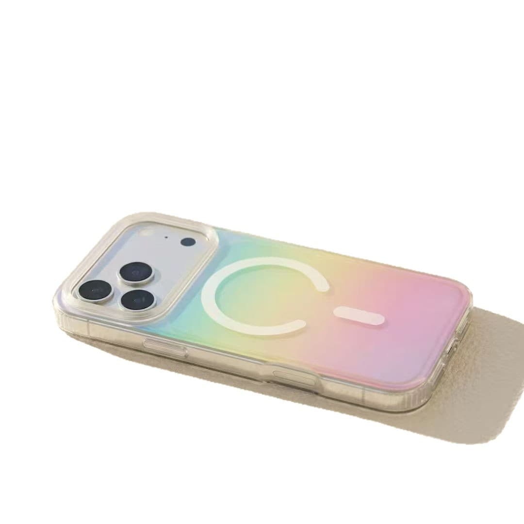INS Laser Gradient Magnetic Phone Case for iPhone 17 Pro Max, Compatible with 14, 15 Pro, Full Coverage IMD 11