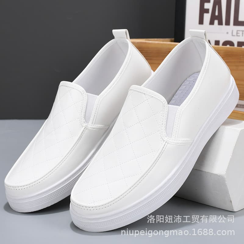 Nurse shoes for men, white flat non-slip casual shoes, comfortable, lightweight, breathable, non-tiring, hospital medical work shoes for men