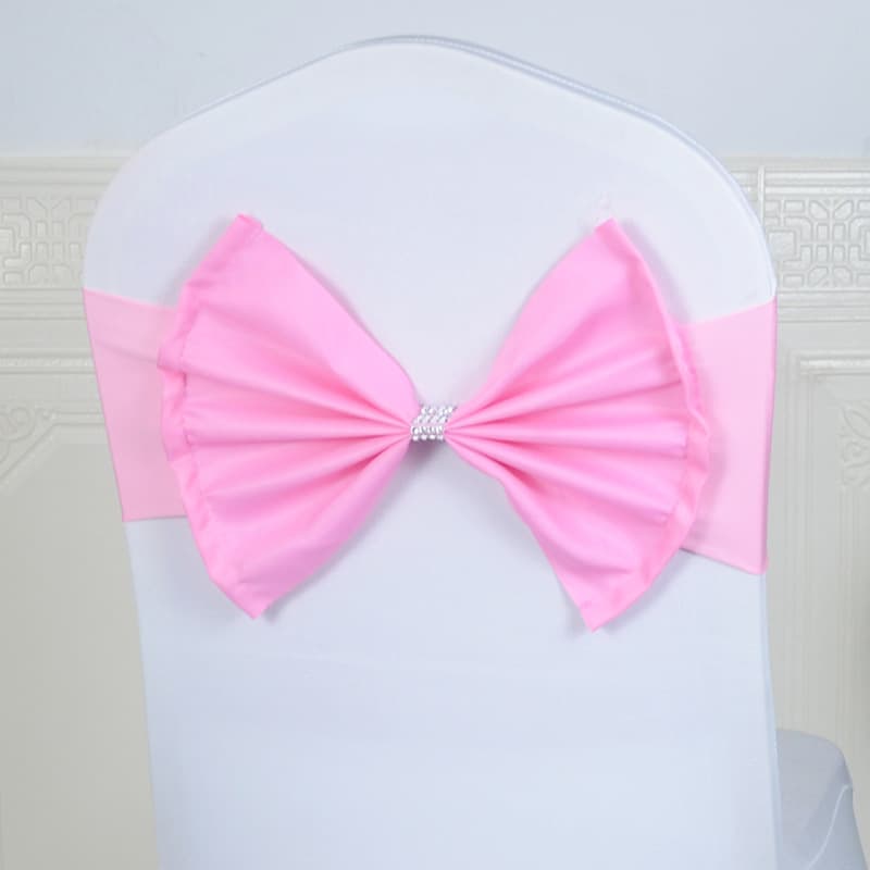 Cross-border elastic no-tie wedding chair back flower chair bow decoration chair cover stool tie strap hotel large bow