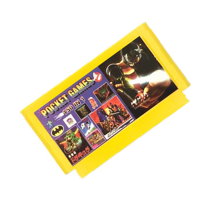 FC NES Game Cartridge Integrated Cartridge 8-Bit Console 150-in-1 Yellow Cartridge TV Game Cartridge