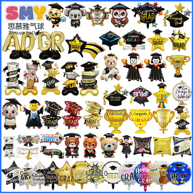 Graduation Balloon Male Doctor Koala Owl Trophy Graduation Season Decorative Aluminum Foil Balloon Wholesale