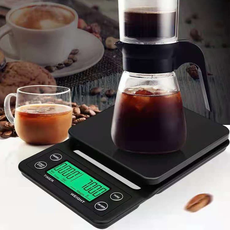 Pour-over Coffee Electronic Scale 3kg with Timer, 5kg Coffee Scale, Kitchen Scale 0.1g Precision for Coffee Weighing