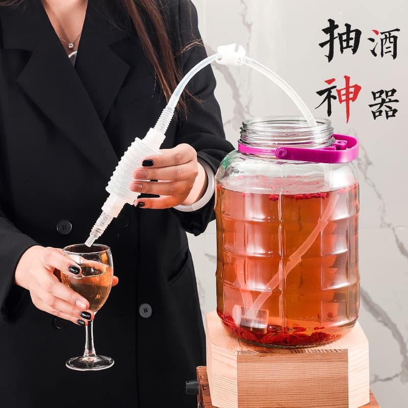 New compact home high-suction thickened wine extraction wonder tool, food-grade self-siphon wine jar extractor