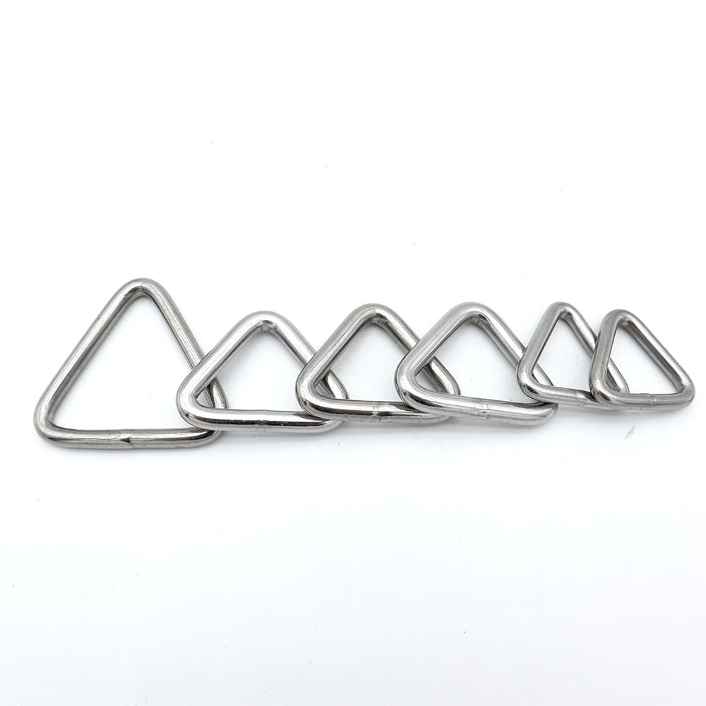 Stock stainless steel seamless welded triangular rings, cast triangular buckles for luggage, sunshade sail accessories, equilateral triangular rings