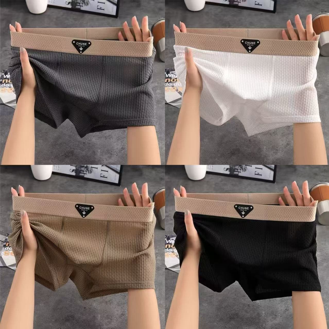 Men's Ice Silk Underwear Boys 2025 New Men's Breathable Antibacterial Crotch Teenage Flat Leg Boxer Seamless
