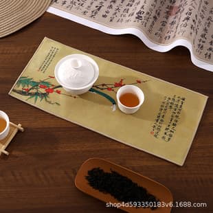 New Tea Towel Custom Pattern Factory Direct Soft Suede Painted Tea Table Coaster Absorbent Tea Set Special