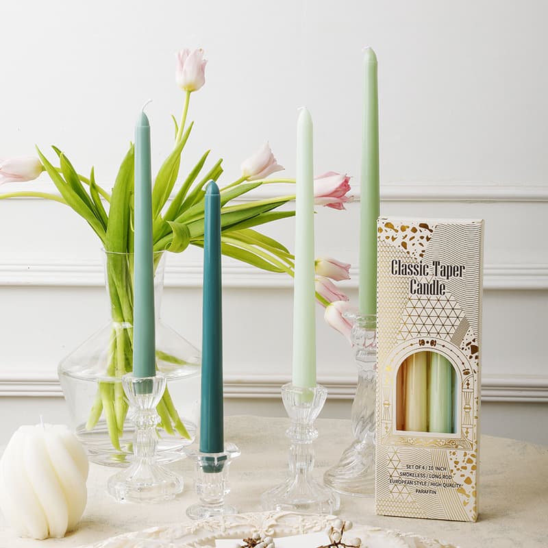 25cm Long Taper Candle, Conical Candle for Wedding Banquet Atmosphere, 10-inch Colorless Smoke Candle