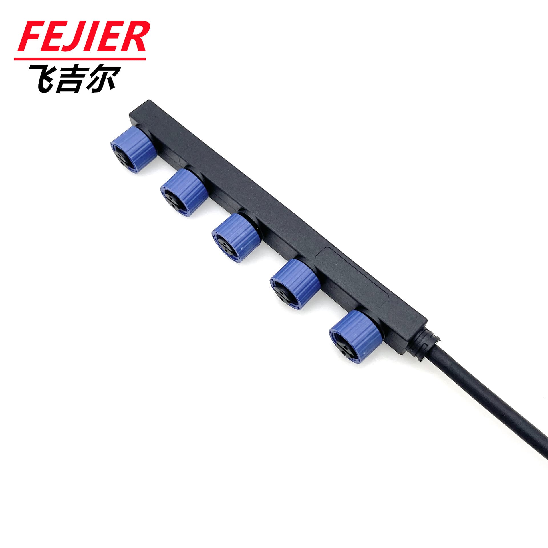 M15 Street Light Module Type F 3-Core Type F Parallel Connection Cable Connector, One-to-2/3/4/5/6 Waterproof Cable Plug