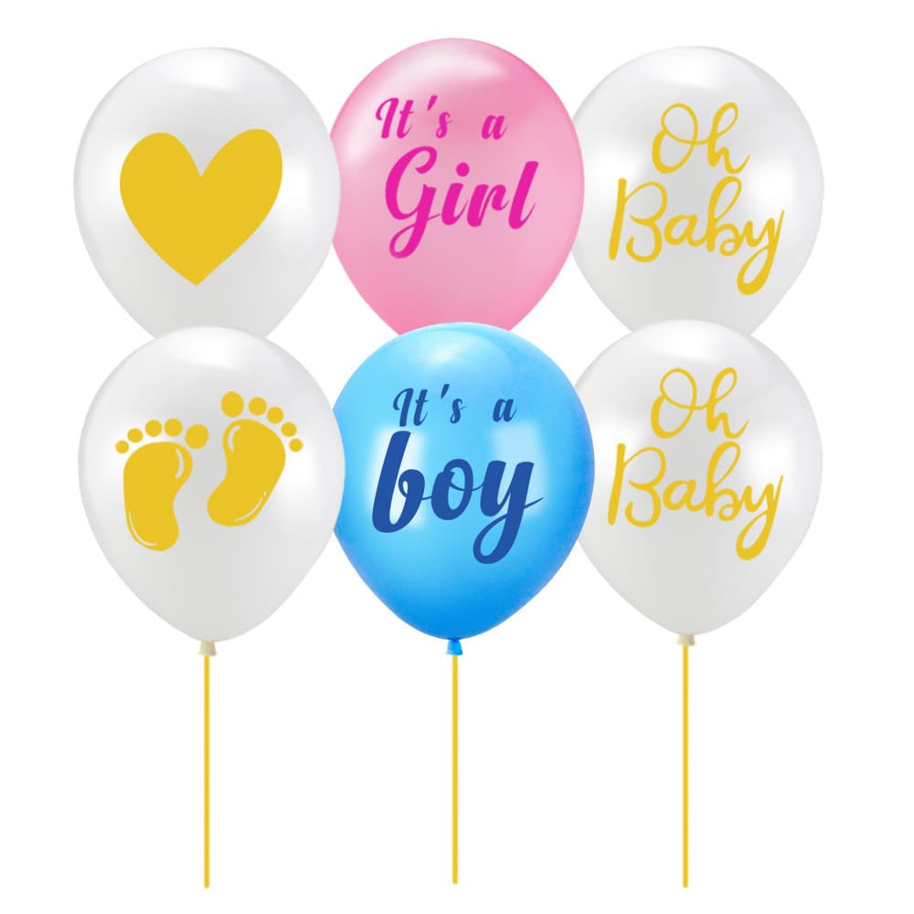 12 Inch Heart Footprint Latex Balloon It's a Boy Gender Reveal Party Supplies Baby