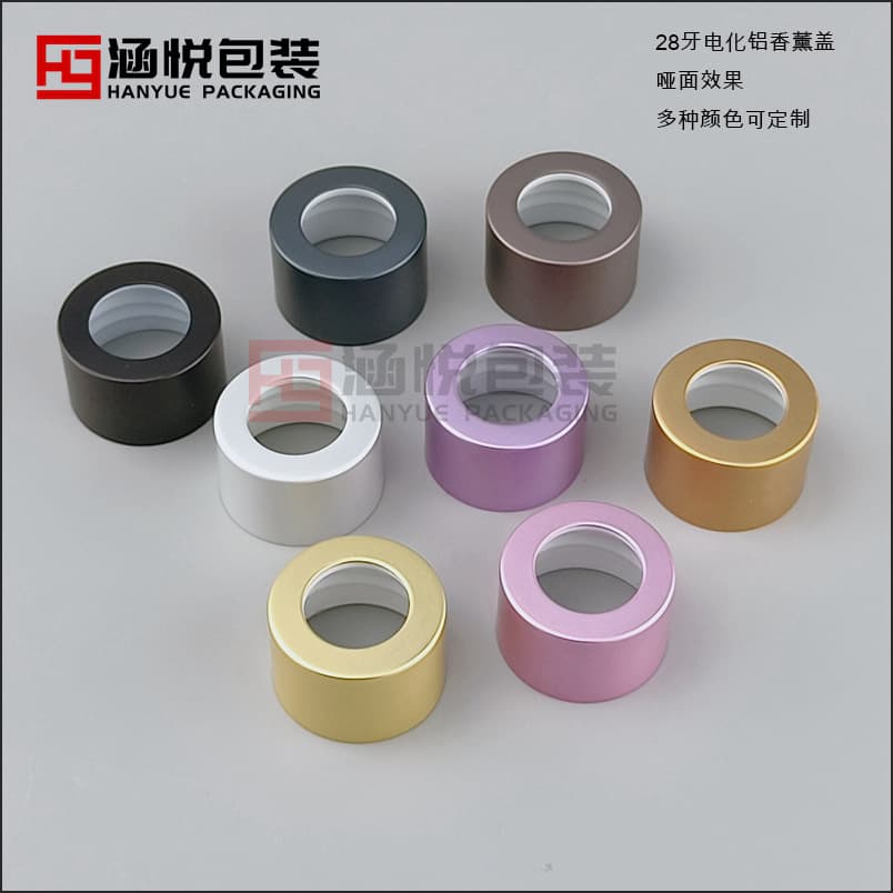 In Stock Electroplated Aluminum Aromatherapy Cap, 28-Tooth Aromatherapy Bottle Cap, Rose Gold, Bright Gold, Bright Silver, Coffee Color, Multi-Color Metal Aluminum Cap