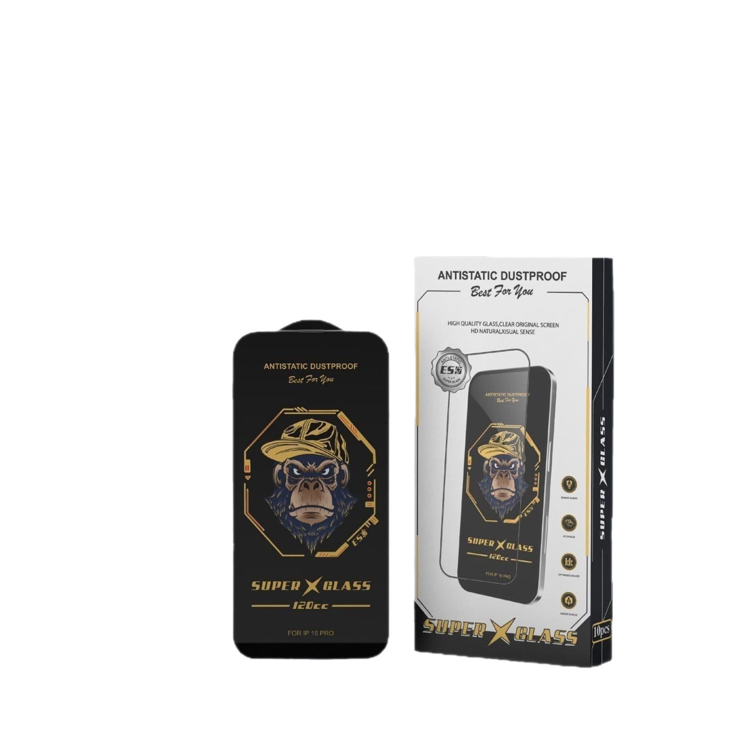 Tempered Glass Screen Protector for Apple Gorilla 17 Pro/16, HD Full Screen, Drop Resistant, 15 14 Dustproof, Phone Film