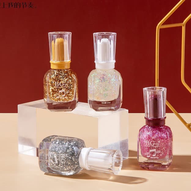 Cross-border BG Micro Gel Nail Polish, No-Cure, Non-Peel, Trendy Popular Colors, Quick-Dry Nail Polish, Blue Gray 12ML