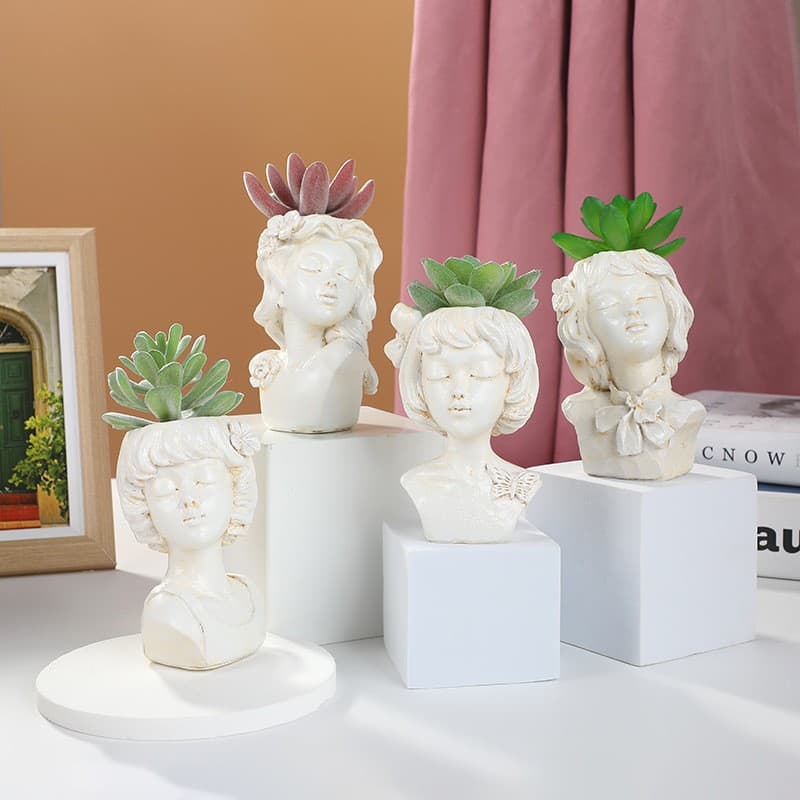 Cross-border Goddess Vase Simple Resin Craft Gift Figure Art Home Office Desktop Decoration Floral Arrangement