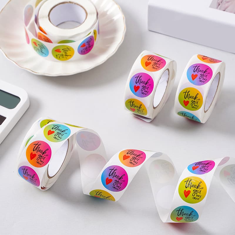 Cross-border Hot Seller Roll of Thank You Stickers for Handmade Crafts Decoration Envelope Seal Labels