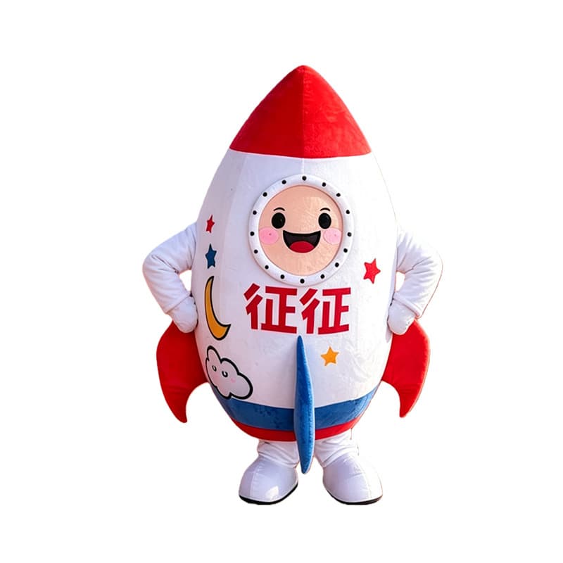 Cartoon Rocket Character Costume School Sports Day Mascot Performance Costume Space Astronaut Plush Suit Stage Costume