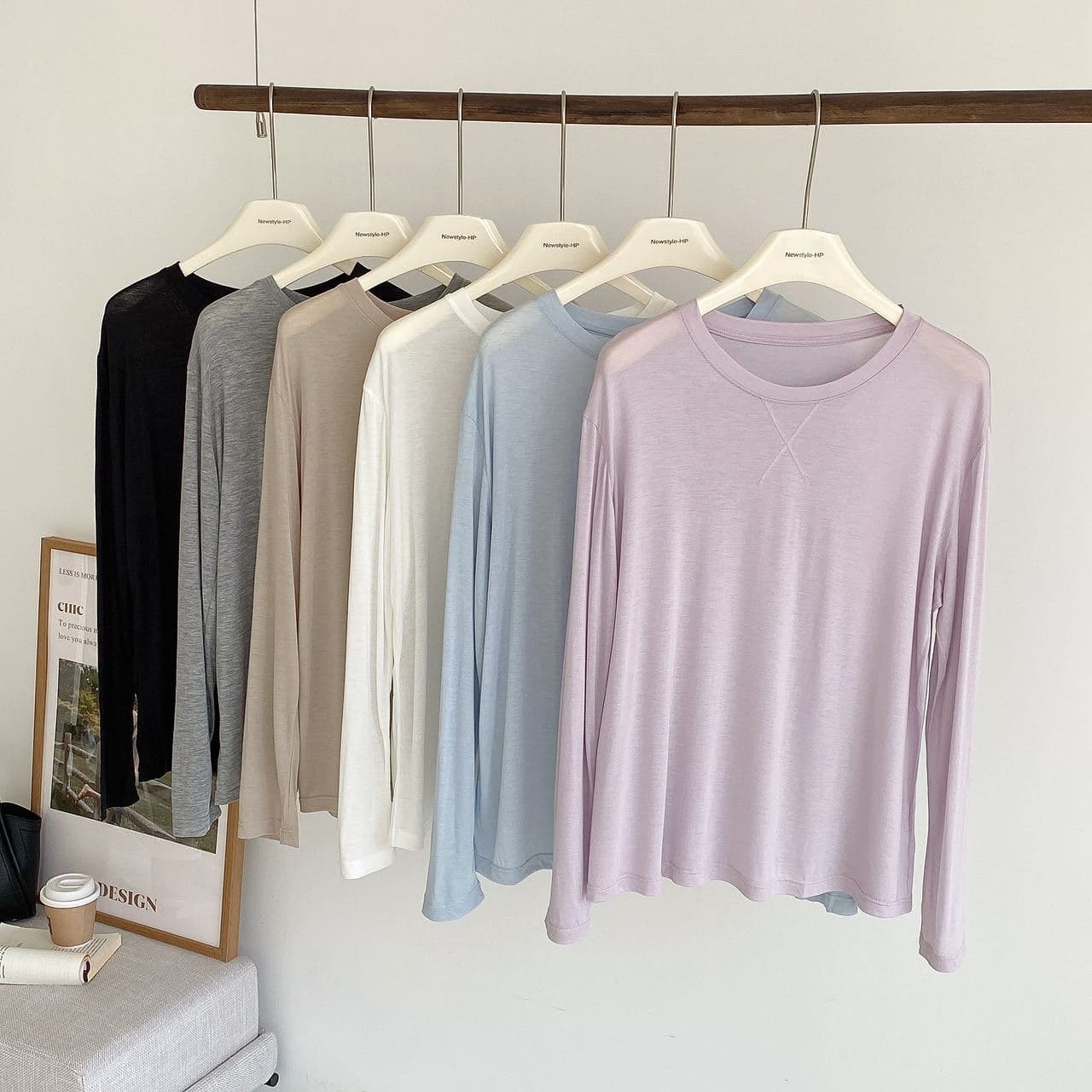In Stock Tencel Acetate Lyocell Wool Blend Base Layer Top, Summer Thin Round Neck Air Conditioning Sun Protection Cover-Up