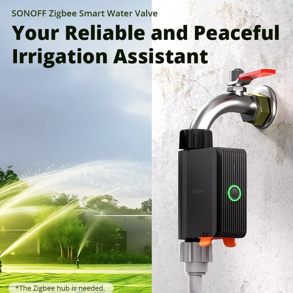 SONOFF SWV Zigbee Smart Water Valve Automatic Timer Switch for Irrigation