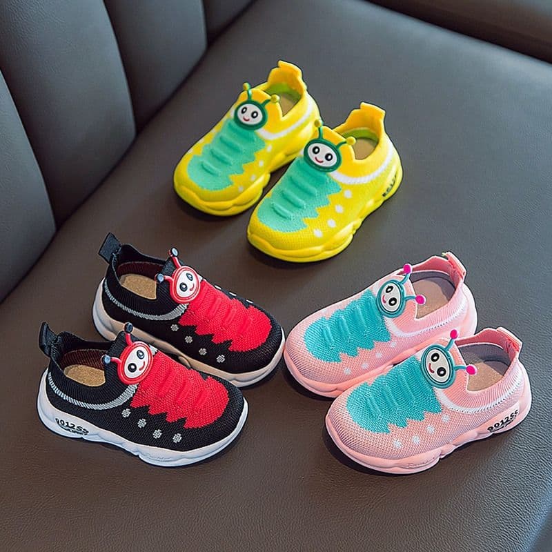 2023 Spring Autumn New Caterpillar Girl Sneakers Baby Shoes Children Soft Sole Anti-Slip Boy Shoes Walking Shoes