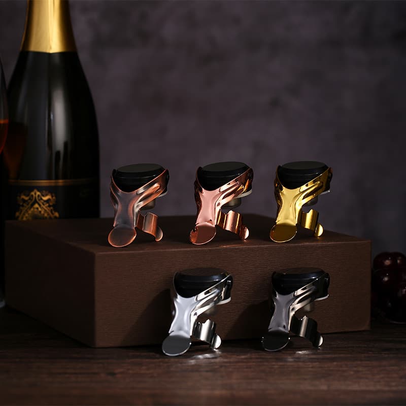 Universal Humanoid Sealing Champagne Stopper Red Wine Preserver Stainless Steel Wine Bottle Stopper Boxed Wholesale