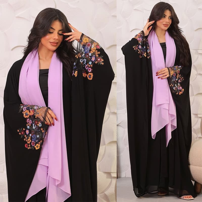 MQ208 2026 Spring/Summer New Style Long Dress Coat with Open Front, Solid Color, Cross-border Amazon TikTok In Stock Women's Clothing