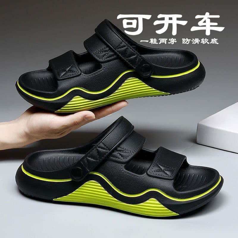 Men's summer new slippers, non-slip, dual-use, outdoor wear, driving, men's sports seaside beach shoes, wading sandals, two-way wear