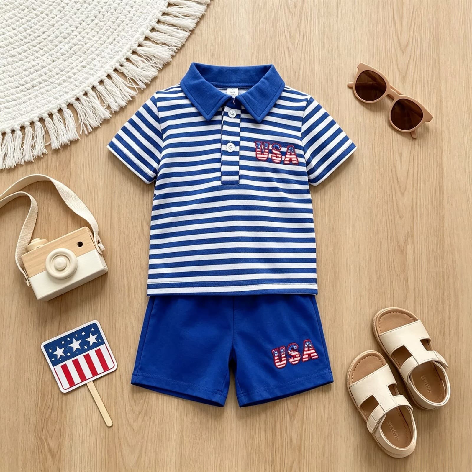 Baby Summer Outfit 2025 New Style Boys Short Sleeve Handsome Two-Piece Set Infant Lapel Clothes Fashionable Trendy