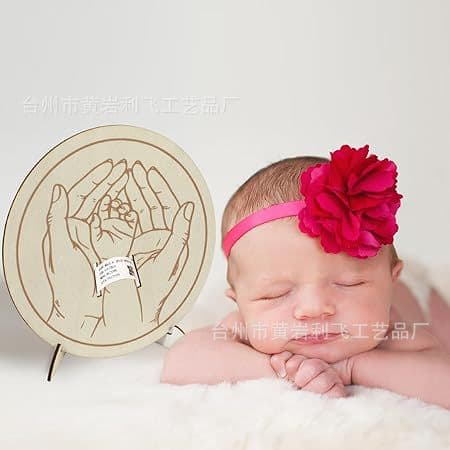 New baby birth decoration wooden ornaments birth sign wooden baby birth bracelet commemorative sign wooden sign