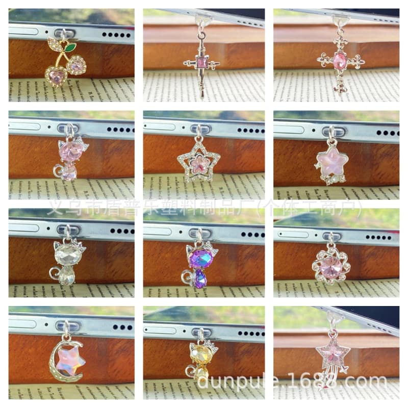 Inlaid five-pointed star foreign trade export suitable for Kindle dust plug e-book hole plug mobile phone pendant mixed batch direct supply