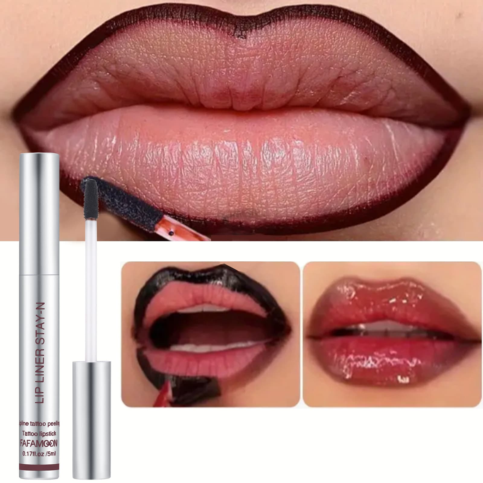 Peel-off Lip Liner Define Lip Shape Enhance Lip Color Waterproof Smudge-proof Peel-off Lip Brush Lip Liner Cross-border