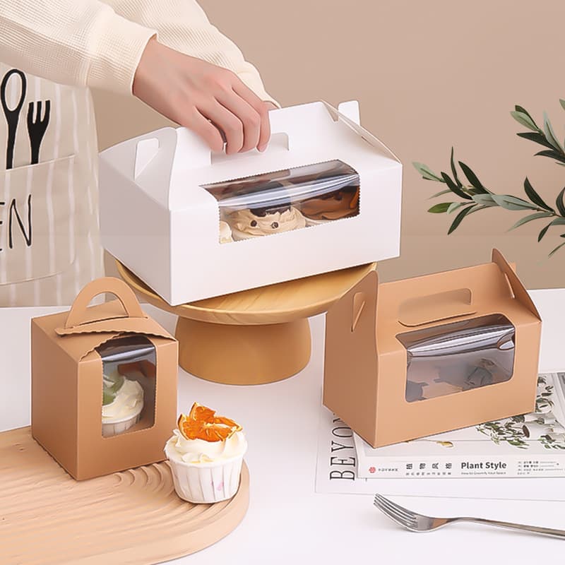 Baking Portable Cupcake Packaging Box 1/2/4/6 Pieces Dessert Takeaway Box Transparent Pastry Tart Muffin Box