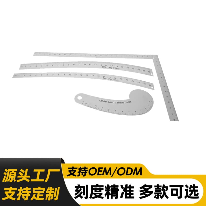 Factory Direct Supply Aluminum Alloy Clothing Ruler Multi-Functional Scale Ruler Pattern Making and Grading Measuring Ruler Metal Sewing Tools