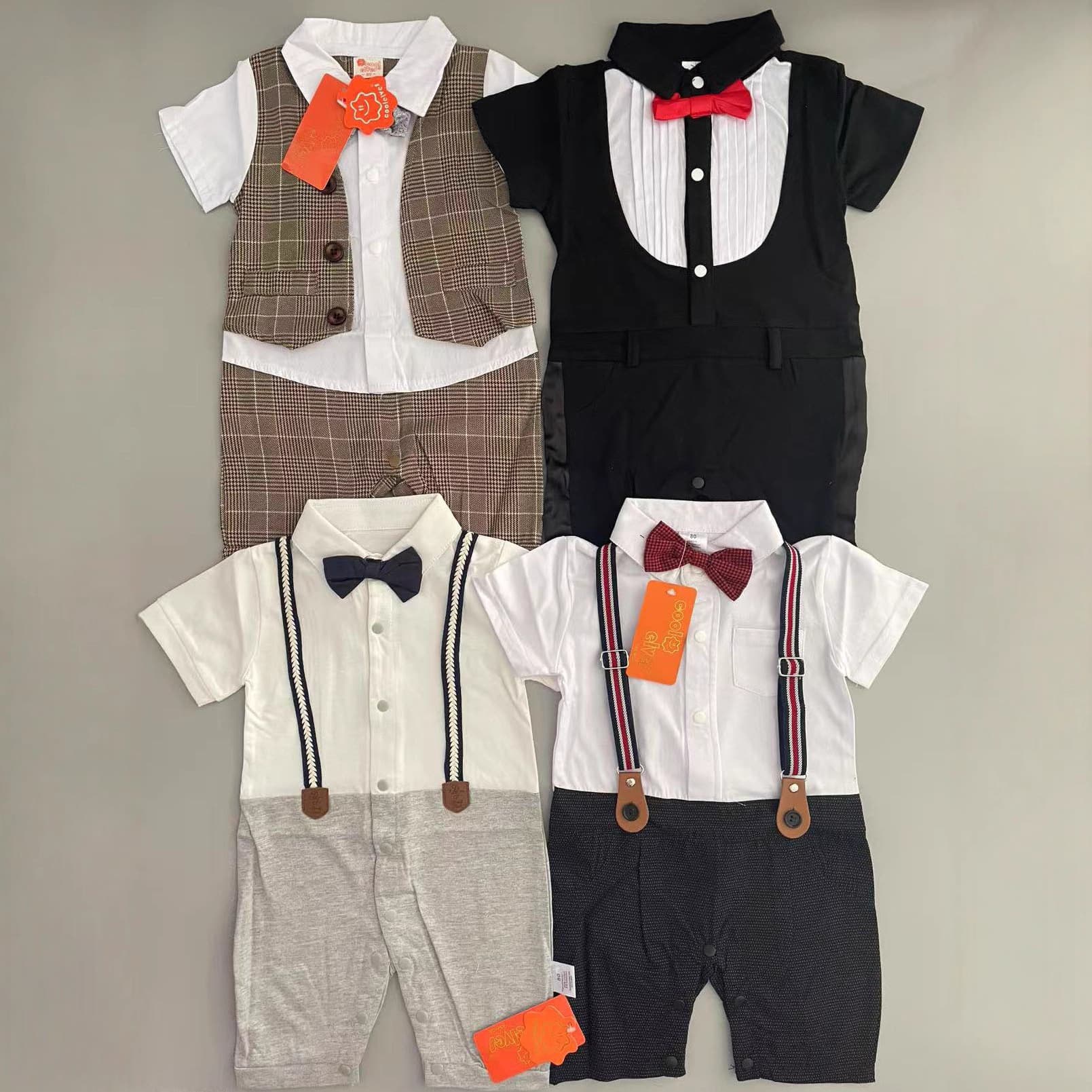 Baby Boy Formal Short Romper First Birthday Outfit Bodysuit Baby Boy Party Suit Jumper