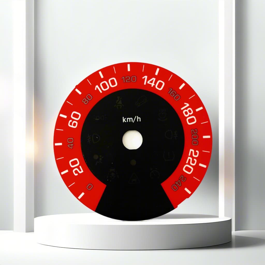 Custom PVC automotive panels, tachometer dial films, screen-printed automotive instrument PET film panels