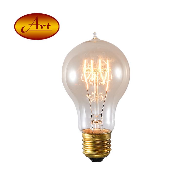 【A19 Tipped-Horizontal Coil】Edison Retro Dimmable Bulb American Vintage Industrial Style A19 Teardrop Bulb