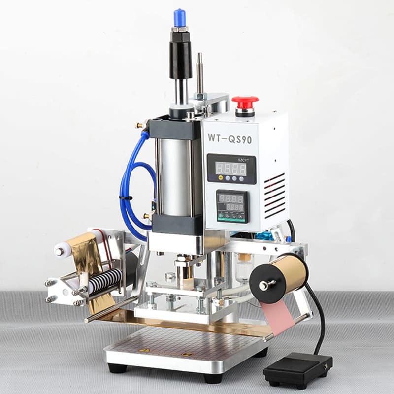 Small Desktop Pneumatic Hot Stamping Machine Leather Packaging Trademark Logo Heat Press Branding Machine Carton Hot Stamping Machine