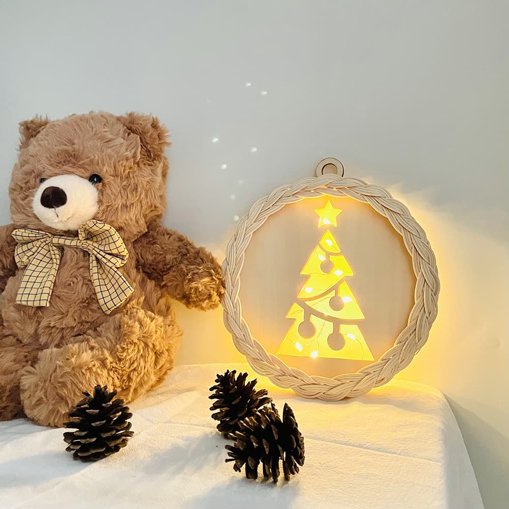 Cross-border Handmade Wicker Christmas Hanging Ornament, Home Christmas Decoration, Christmas Tabletop Decoration