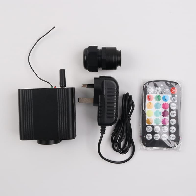 16W Vehicle Starry Sky 12V Light Source with RGBW Multicolor and Pure White Light, Fiber Optic Machine for Automotive Use