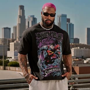 YOUNGLA x Superman American Style New Men's Oversized T-Shirt, Muscle Fitness Running Training Top