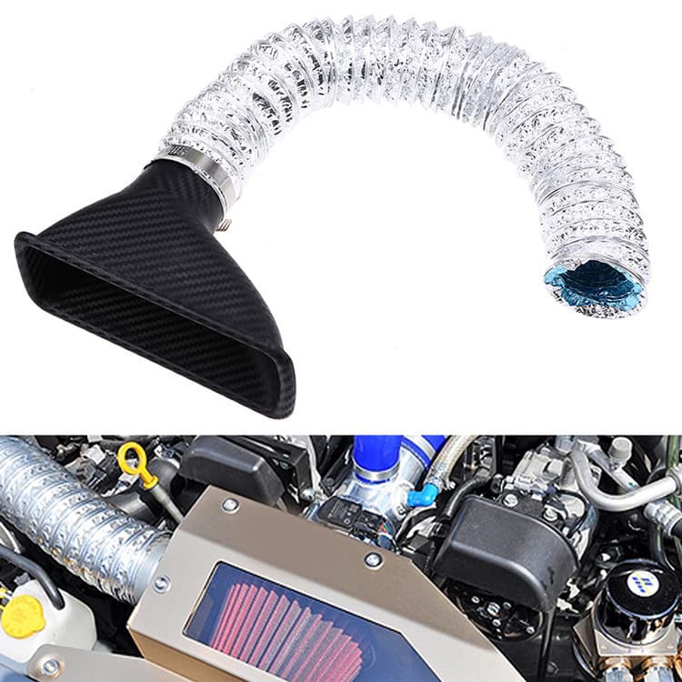 Universal Car Intake Horn Front Bumper Carbon Fiber Texture Air Intake Vent Modified Natural Aspiration Turbo Large Air Inlet