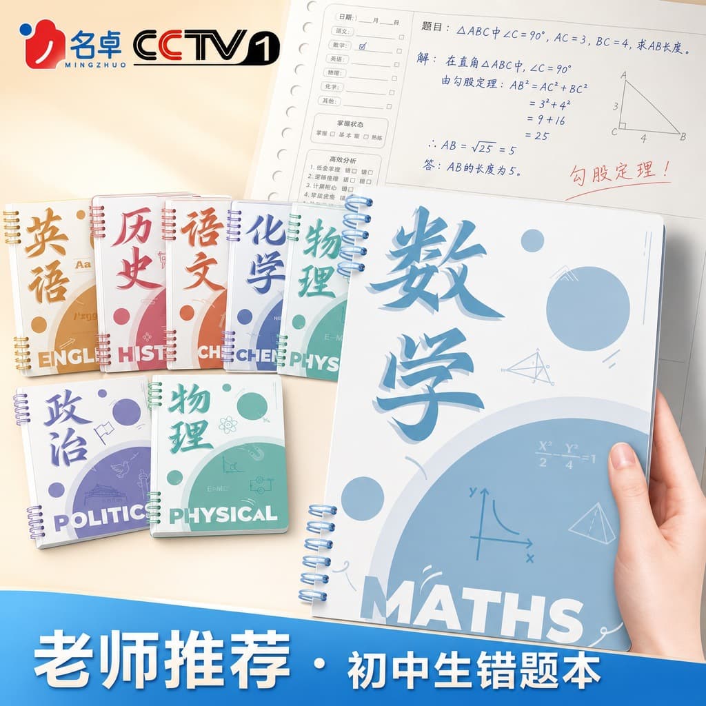 B5 loose-leaf book used by middle and high school students to record wrong questions, soft copy, student stationery book, detachable subject classification